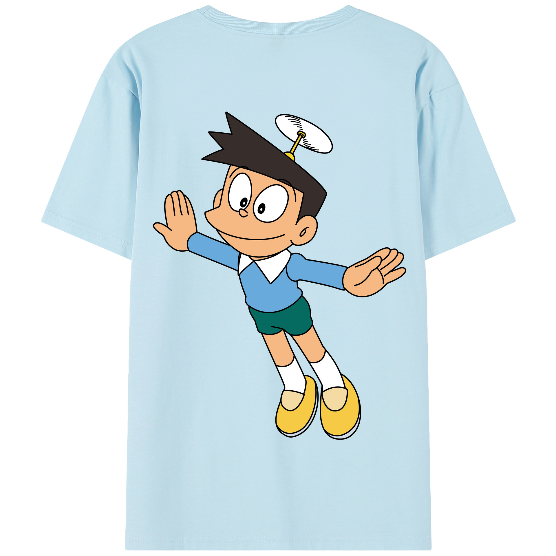 （画像用） ドラえもん 骨川 スネ夫 Doraemon Honekawa Suneo 綿100％半袖Tシャツ（背面プリント）